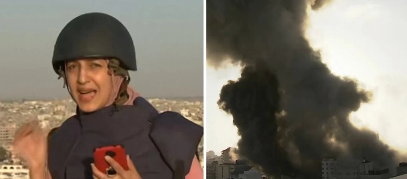 Γάζα: Η στιγμή που ρεπόρτερ καταγράφει live βομβαρδισμό σε κτίριο (βίντεο)